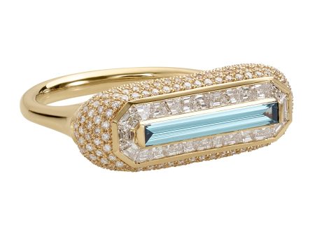 Fancy Color Blue Diamond Ring with Pave Diamond Detailing Supply