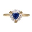 Marquise Diamond and Royal Blue Trillion Sapphire Engagement Ring Discount