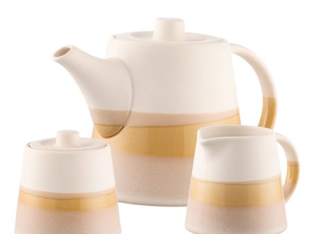 Belleek Living Saffron Teapot, Sugar & Cream Set Hot on Sale