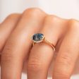 Oval Sapphire Engagement Ring with a Brilliant Diamond Belt For Cheap