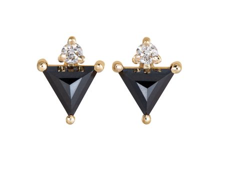 Triangle Earrings with Black and White Diamonds Online