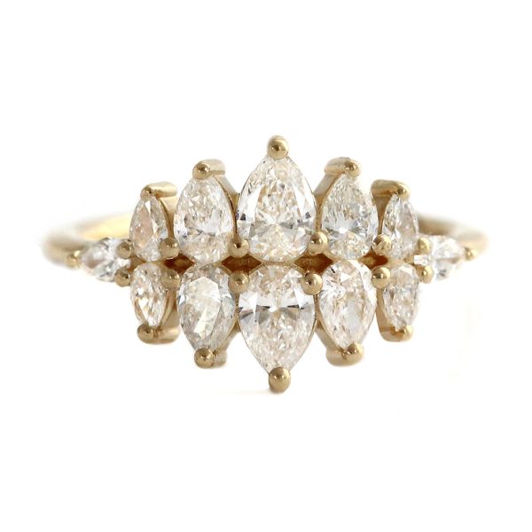 Pear Diamond Cluster Ring - Pear Engagement Ring Online Hot Sale