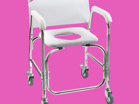 Rolling Shower and Commode Transport Padded Chair with Wheels Fashion