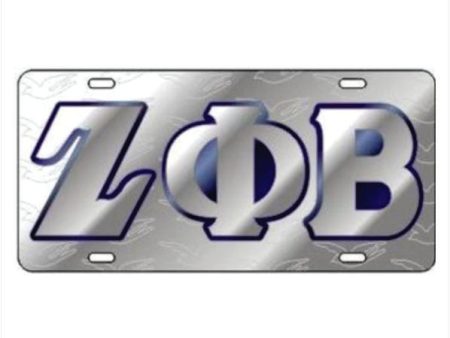 Zeta Silver Symbol Back Auto Tag on Sale