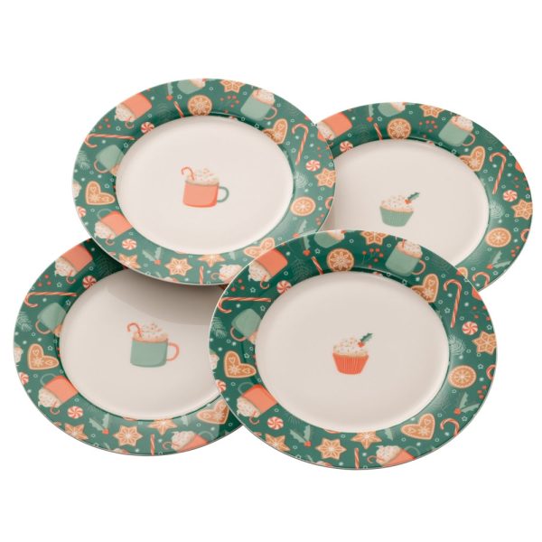 Belleek Living Christmas Cupcakes Set of 4 Tea Plates For Sale