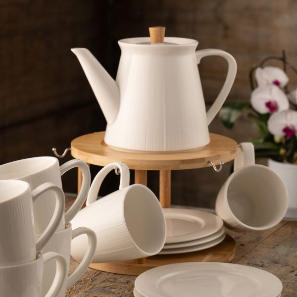 Belleek Living Pekoe 13 Piece Set & Stand For Cheap