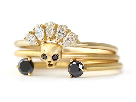 Cat Skull Wedding Set - Bohemian Bridal Set Of Three Rings Hot on Sale