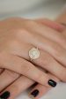 Round Diamond Cluster Ring with Asymmetric Frills Online Sale