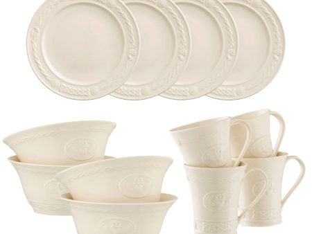 Belleek Classic Claddagh 12 Piece Set For Sale