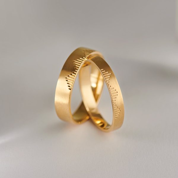 The Mountain Climbers Gold Wedding Band Set For Discount