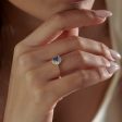 Marquise Diamond and Royal Blue Trillion Sapphire Engagement Ring Discount