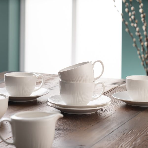 Belleek Living Erne Teacup & Saucer Set of 4 on Sale