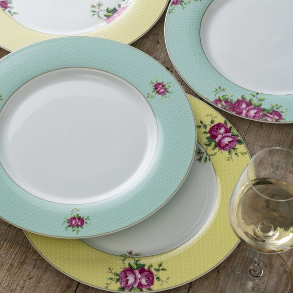 Aynsley Archive Rose Dinner Plates Set of 4 on Sale