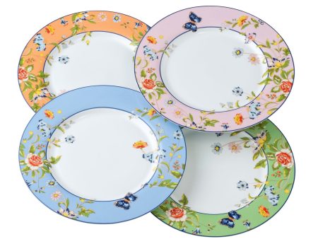 Aynsley Cottage Garden Dinner Plates Set of 4 For Sale