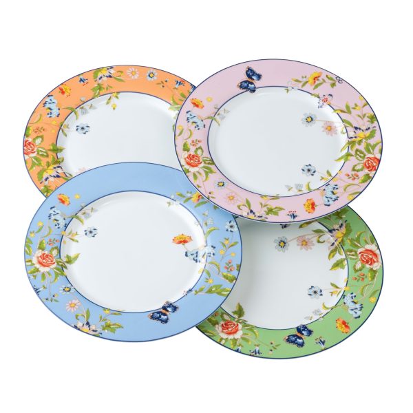 Aynsley Cottage Garden Dinner Plates Set of 4 For Sale