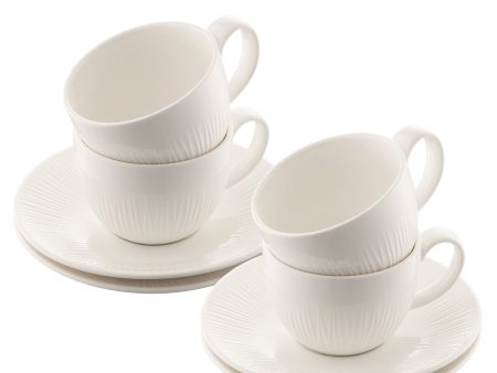 Belleek Living Erne Teacup & Saucer Set of 4 on Sale