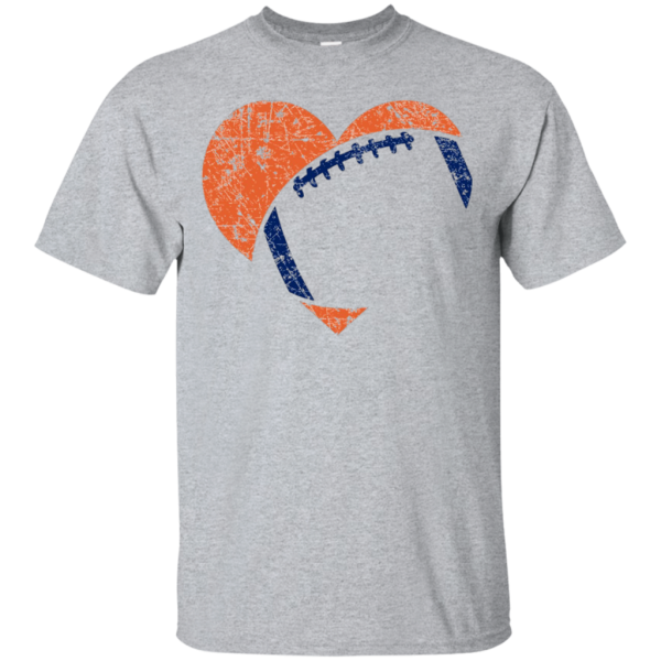 Football Heart Cutout Shirt Blue _amp_ Orange Game Day Gift Online Hot Sale