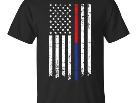 Firefighter Police Officer Red _amp_ Blue Line American Flag Sale