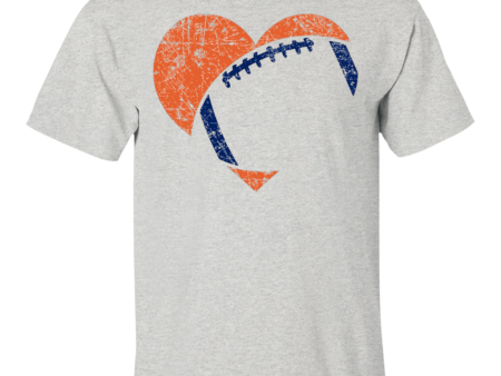 Football Heart Cutout Shirt Blue _amp_ Orange Game Day Gift Online Hot Sale