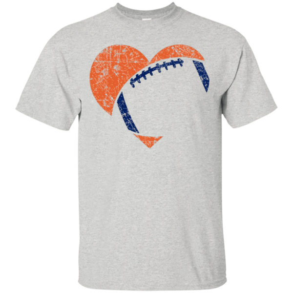 Football Heart Cutout Shirt Blue _amp_ Orange Game Day Gift Online Hot Sale