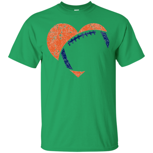 Football Heart Cutout Shirt Blue _amp_ Orange Game Day Gift Online Hot Sale