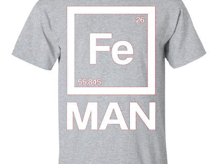 Fe Man Iron Science T-shirt White Periodic Table T-shirt Online now