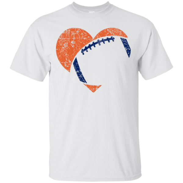 Football Heart Cutout Shirt Blue _amp_ Orange Game Day Gift Online Hot Sale